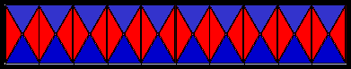 1 horizontal row of rectangles oriented longest side verticle